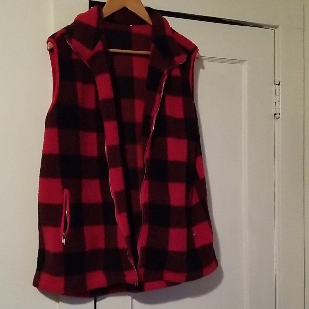 Buffalo plaid Zippered Vest